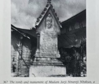The tomb and monument of Madam Jorji Mmereji Mbokwo, a famous Igbo weaver of Akwete Jioji (George)